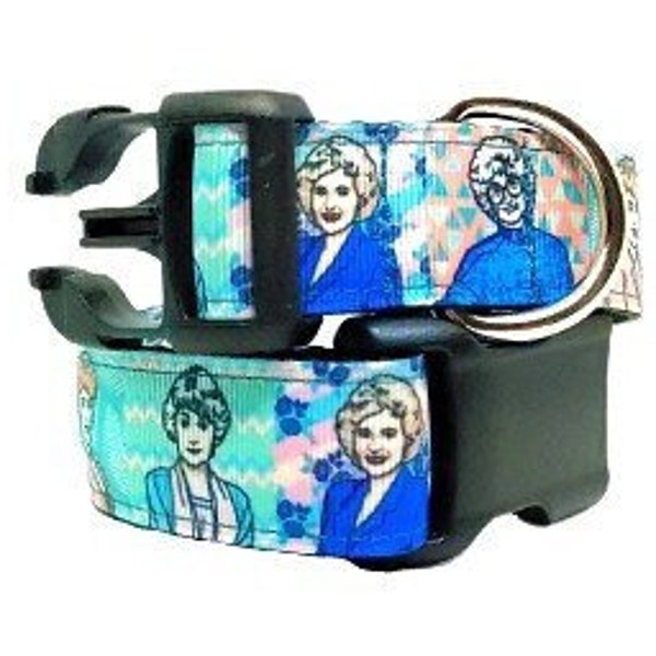 Golden Girls Dog Collar, Retro Dog Collar, TVLand Dog Collar, TV Show Dog Collar, 3/4" & 1" thick, adjustable collar, leash