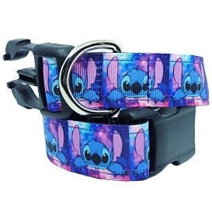 Stitch Dog Collar, Lilo and Stitch Dog Collar, Disney Dog Collar, Disney Movie Collar, 3/4&quot; & 1&quot; thick collar, adjustable collar, leash