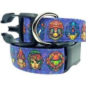 EXCLUSIVE - Nintendo Video Game Dog Collar, Sega Video Game, Super Mario, Donkey Kong, Sonic, Link, 1&quot; thick, adjustable, matching leash