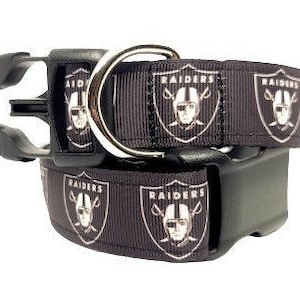 Collar para perros de los Raiders de Las Vegas, collar para perros de fútbol, collar para perros de la NFL, collar para perros AFC, collar para mascotas, collar para perros, collar ajustable de 1" de espesor