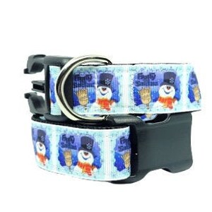 Frosty the Snowman Dog Collar, Holiday Dog Collar, Christmas Dog Collar, Christmas Collar, Winter Collar, 1" thick, adjustable