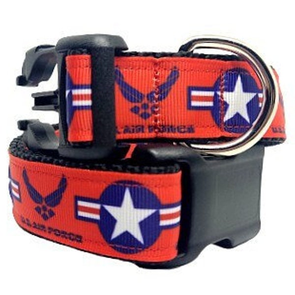 MEDIUM Size Only - US Air Force Dog Collar, Air Force, Air Force Dog Collar, 1" thick collar, adjustable collar