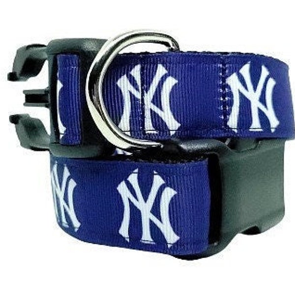 New York Yankees Dog Collar, MLB Dog Collar, Baseball Dog Collar, Dog Collar, 1" thick, adjustable collar