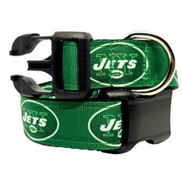 New York Jets Dog Collar, Football Dog Collar, NFL Dog Collar, Pet Collar, Dog Collar, 1" thick, adjustable collar