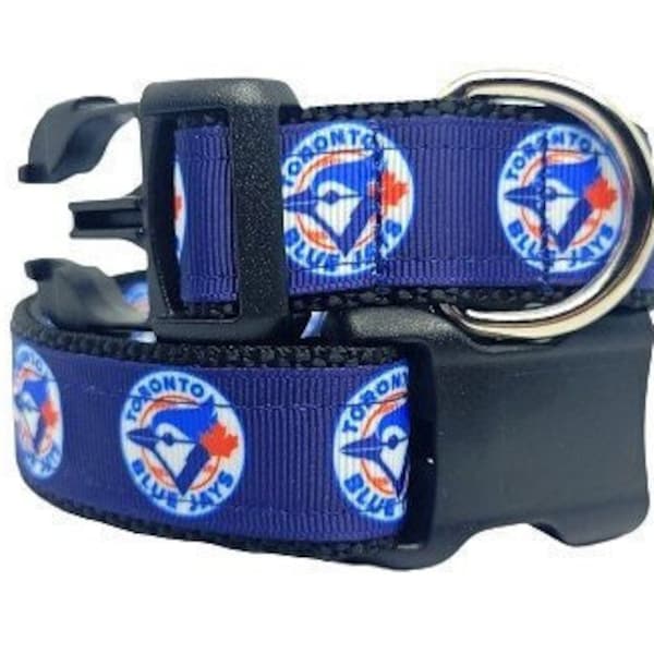 Toronto Blue Jays Dog Collar, MLB Dog Collar, Baseball Dog Collar, Dog Collar, 1" thick, adjustable collar