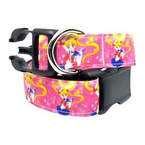 Sailor Moon Dog Collar, Anime Dog Collar, Japanese Dog Collar, Cartoon Dog Collar, TV Show Dog Collar,  1" thick, adjustable collar