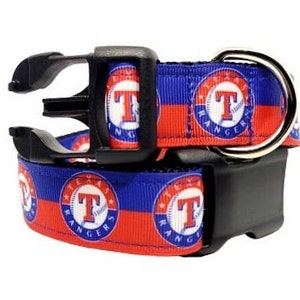 Texas Rangers Dog Collar, MLB Dog Collar, Baseball Dog Collar, Dog Collar, 1" thick, adjustable collar