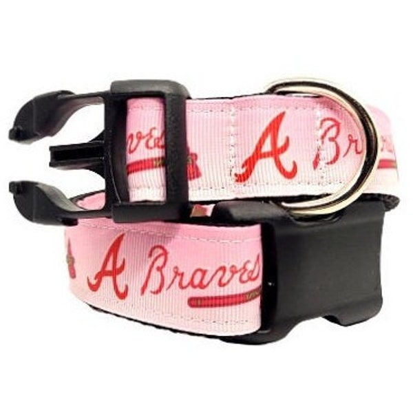 Atlanta Braves Dog Collar, Braves Dog Collar, Baseball Dog Collar, Atlanta Dog Collar, adjustable collar & leash, 1" width