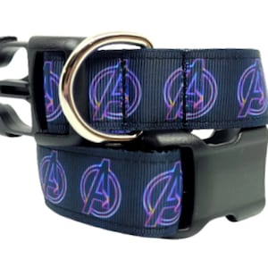 EXCLUSIVE - Marvel Avengers Dog Collar, Avengers Dog Collar, Super Hero Dog Collar, Dog Collar, 3/4" & 1" thick, adjustable collar, leash