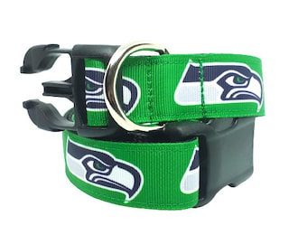 Seattle Seahawks Dog Collar, Blitz Dog Collar, NFL Dog Collar, NFC Dog Collar, Pet Collar, Dog Collar, 1" thick, adjustable collar