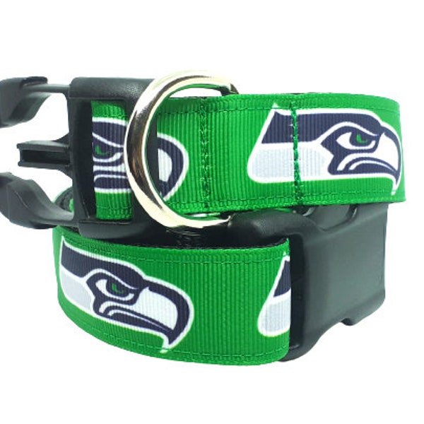 Seattle Seahawks Dog Collar, Blitz Dog Collar, NFL Dog Collar, NFC Dog Collar, Pet Collar, Dog Collar, 1" thick, adjustable collar