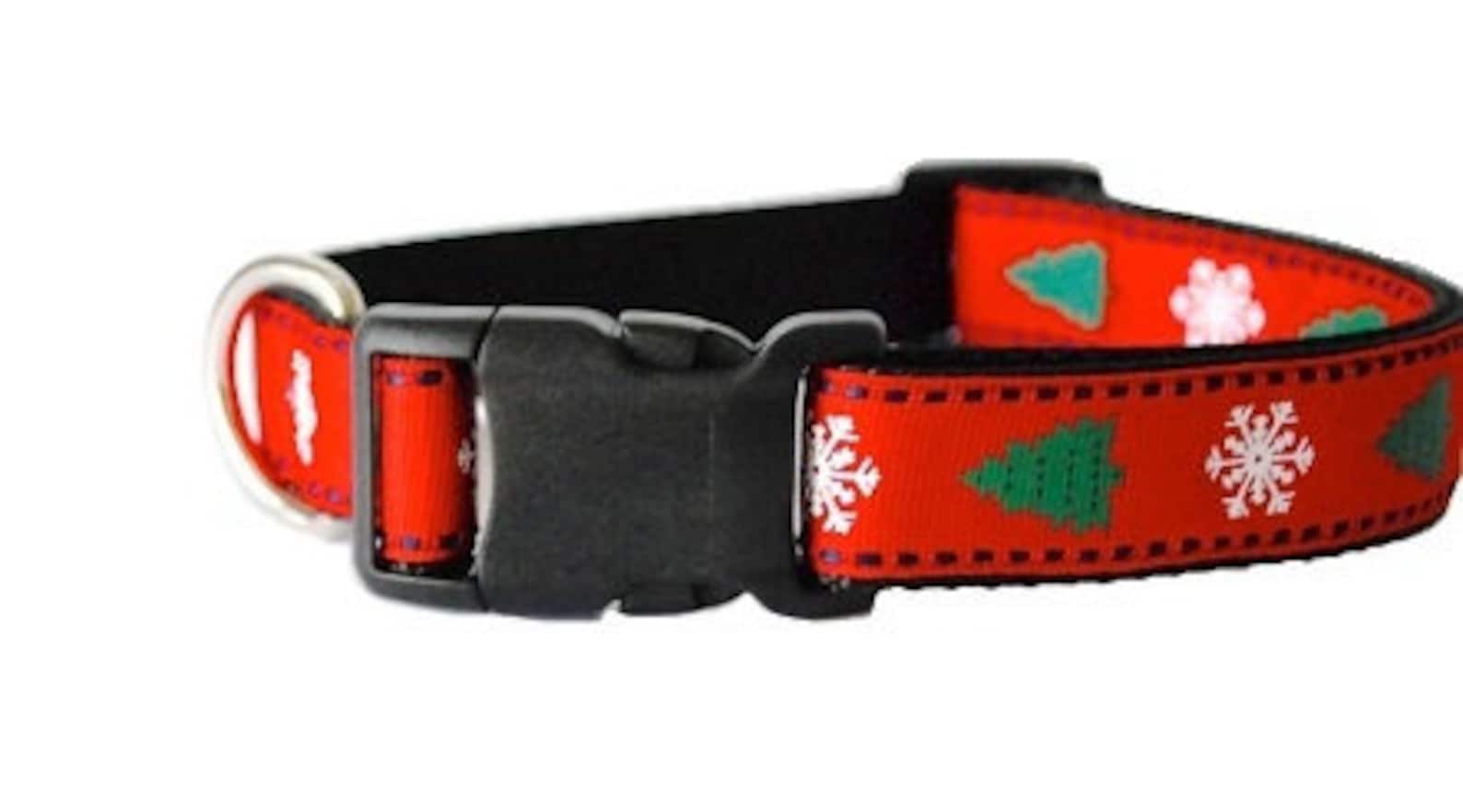 Red Green Christmas Dog Collar Christmas Tree Dog Collar Etsy