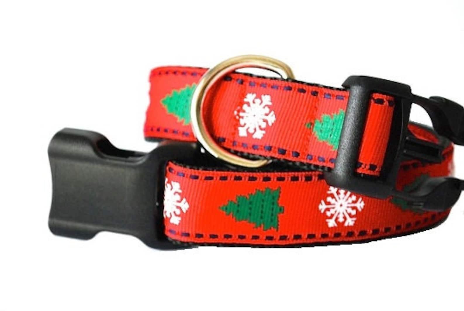 Red Green Christmas Dog Collar Christmas Tree Dog Collar Etsy