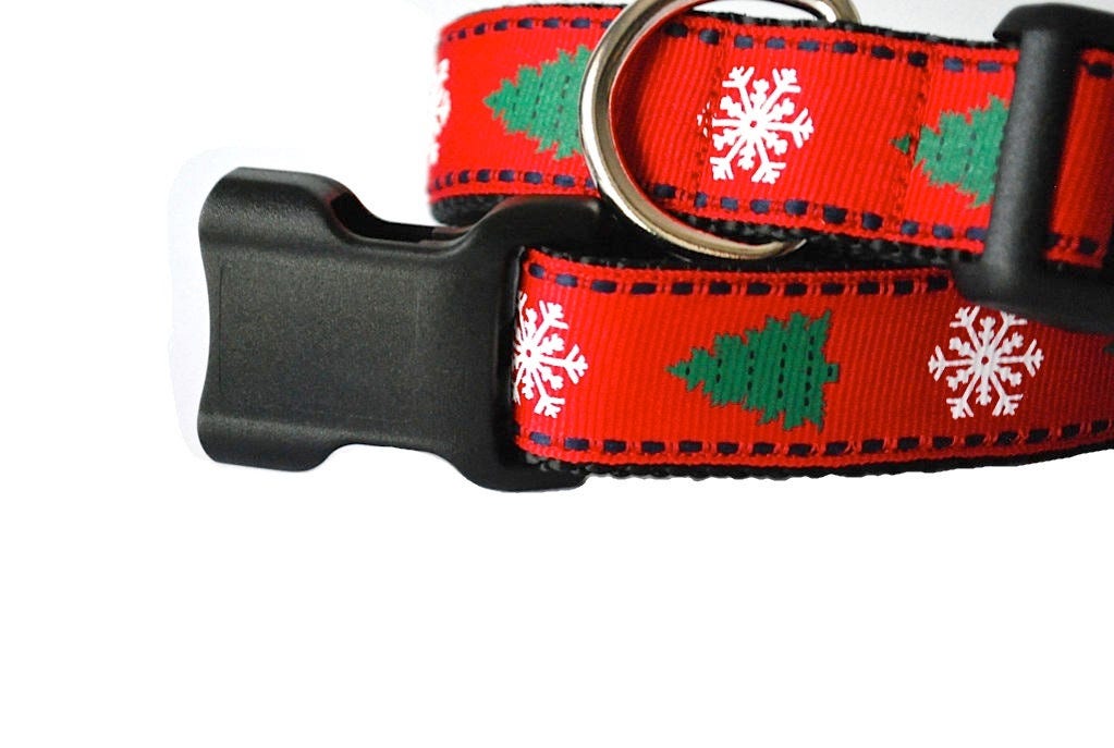 Red Green Christmas Dog Collar Christmas Tree Dog Collar Etsy
