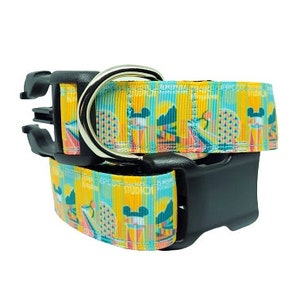 EXCLUSIVE - Disney Parks Dog Collar, Magic Kingdom, Epcot, Hollywood Studios, Disney Collar, 1&quot;  thick collar, adjustable collar, leash