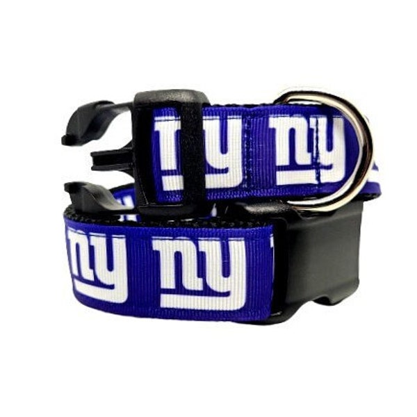 New York Giants Dog Collar, Football Dog Collar, NFL Dog Collar, Pet Collar, Dog Collar, 1" thick, adjustable collar