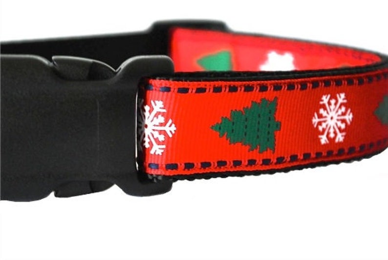 Red Green Christmas Dog Collar Christmas Tree Dog Collar Etsy