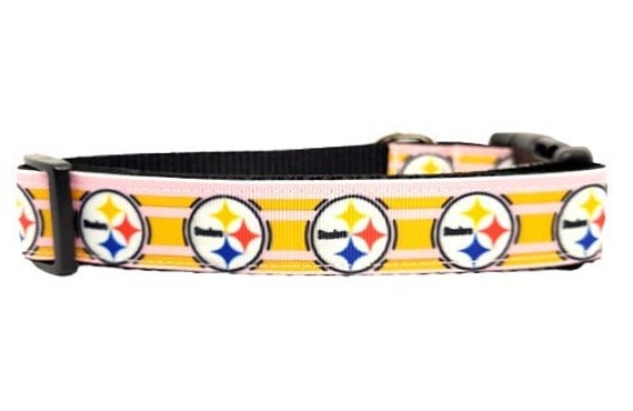 Pittsburgh Steelers Dog Collar Football Dog Collar NFL Dog Collar AFC Dog Collar Pet Collar Dog Collar 1 Thick Adjustable Leash Etsy UK
