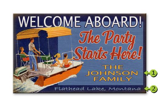 Welcome Aboard Pontoon Boat Personalized Lake Wall Art - Wood or Metal ...