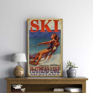 SKI Waterski Retro Classic Personalized Wall Art - Wood or Metal Sign - Multiple Sizes Available - FREE Personalization and FREE Shipping!