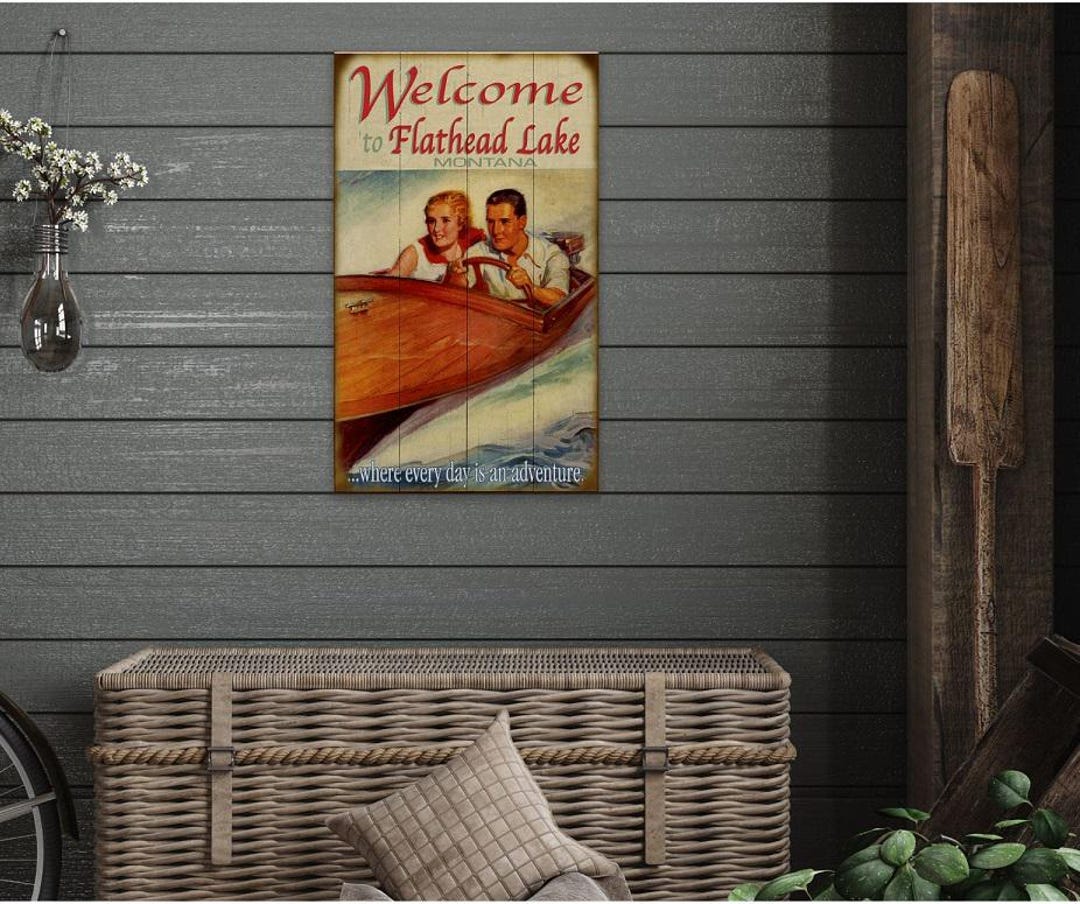 Classic Wooden Boat Personalized Wall Art - Wood or Metal Welcome Sign ...