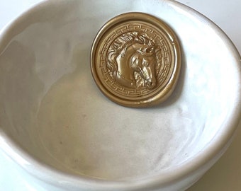 Hengst Wachssiegel, Schälen und aufkleben Pferde Embleme