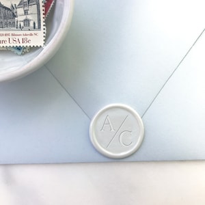 Sello de cera de monograma personalizado / Sellos de cera adhesivos / Sellos de cera de letras / Sellos de invitación de boda / Sellos de cera de cáscara y palo / Monograma