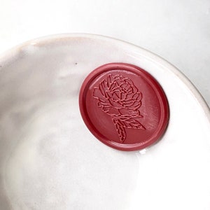 Peony Wax Seal / Adhesive Wax Seals / Botanical Wax Seals / Wedding Invitation Seals / Peel and Stick Wax Seals / Floral Wax Seals