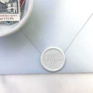 Sello de cera de monograma personalizado / Sellos de cera adhesivos / Sellos de cera de letras / Sellos de invitación de boda / Sellos de cera de cáscara y palo / Monograma