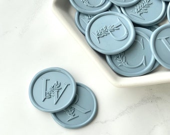 Floral Initial Wax Seal: Adhesive Monogram Wedding Seals