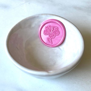 Hibiscus Wax Seal / Adhesive Wax Seals / Botanical Wax Seals / Wedding Invitation Seals / Peel and Stick Wax Seals / Tropical / Coastal