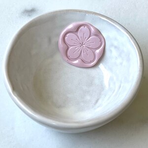 Cherry Blossom Flower Wax Seal / Adhesive Wax Seals / Botanical Wax Seals / Wedding Invitation Seals / Peel and Stick Wax Seals