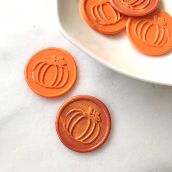 Pumpkin Wax Seals / Adhesive Wax Seals / Halloween / Peel and Stick Wax Seals / Holiday Wax Seals / Decorative Seals / Autumn Seals