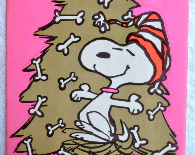 Vintage Snoopy Christmas Sticker Gift Trim Large Size - Etsy