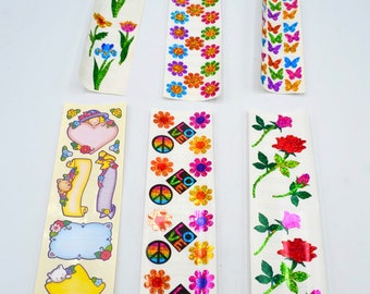 Vintage Stickers - Hambly Prismatic Foil Sheet - CHOOSE Design - Peace Love Flowers Butterfly Banners