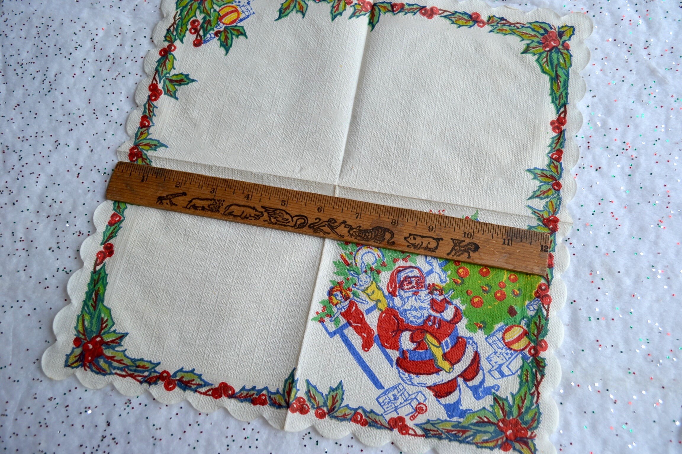 Vintage Paper Christmas Napkins 1950's Santa Filling Etsy