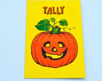 Vintage Halloween Tally Card - Jack O Lantern Pumpkin - Unused Hallmark