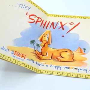 Vintage Birthday Card - Egyptian Pharoah and Pop Out Sphinx - Unused