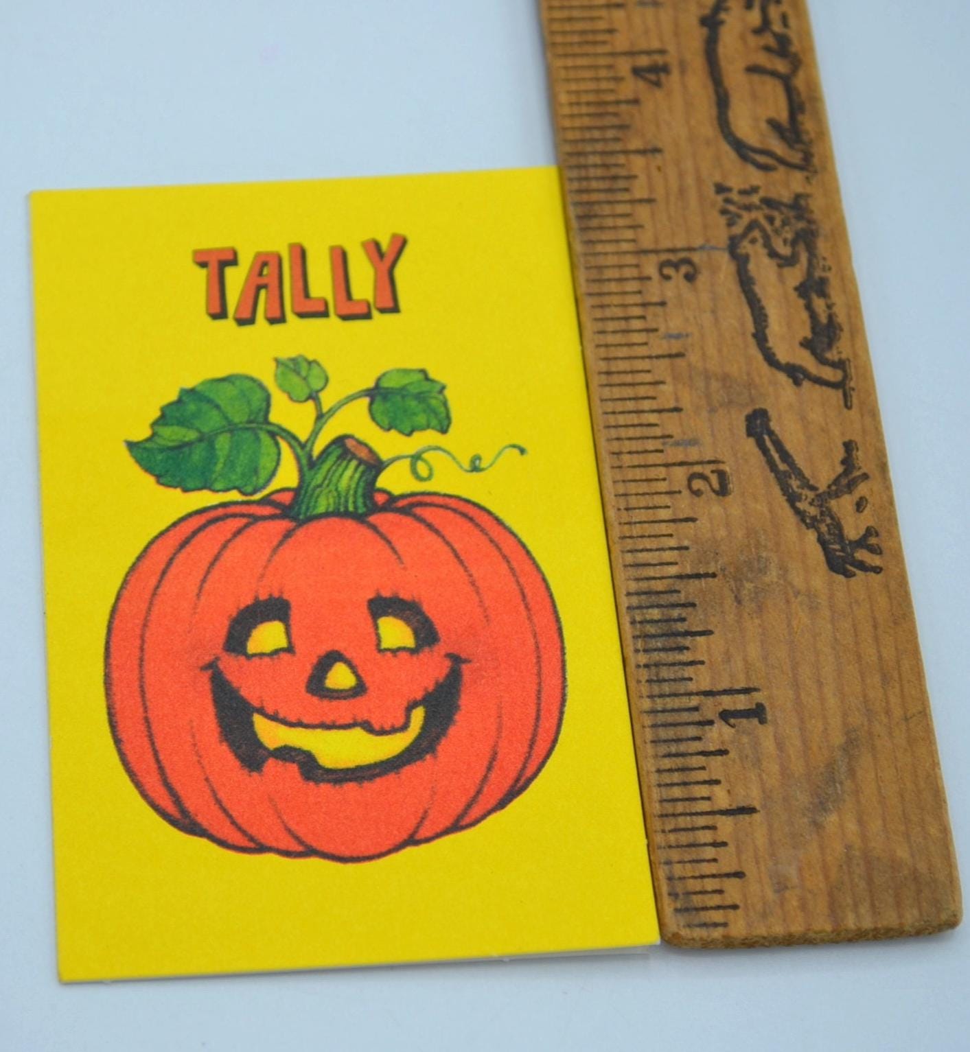 Vintage Halloween Tally Card - Jack O Lantern Pumpkin - Unused Hallmark ...