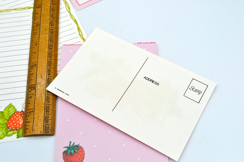 Vintage Stationery Pink Strawberry Lot 25 Pieces