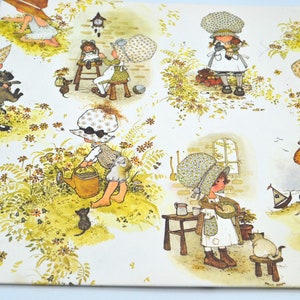 Vintage Wrapping Paper Hollie Hobbie Bonnet Girls Cats Raggedy Ann Unused Sheet image 3