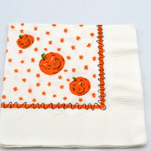 Vintage Paper Halloween Napkin - Sweet Little Pumpkin Faces - Hallmark