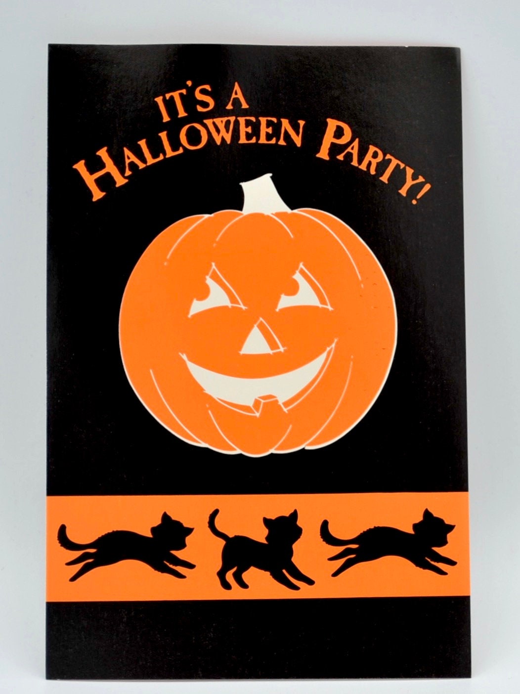 Vintage Halloween Party Invitation - Jack O Lantern and Black Cats ...