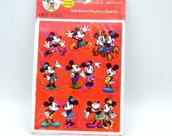 Vintage Stickers - Disney Mickey & Co. Mickey and Minnie Mouse - NOS Package of 4 Sheets Hallmark
