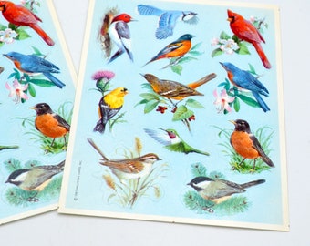 Vintage Stickers - Colorful Birds - 2 Sheets Hallmark 1987