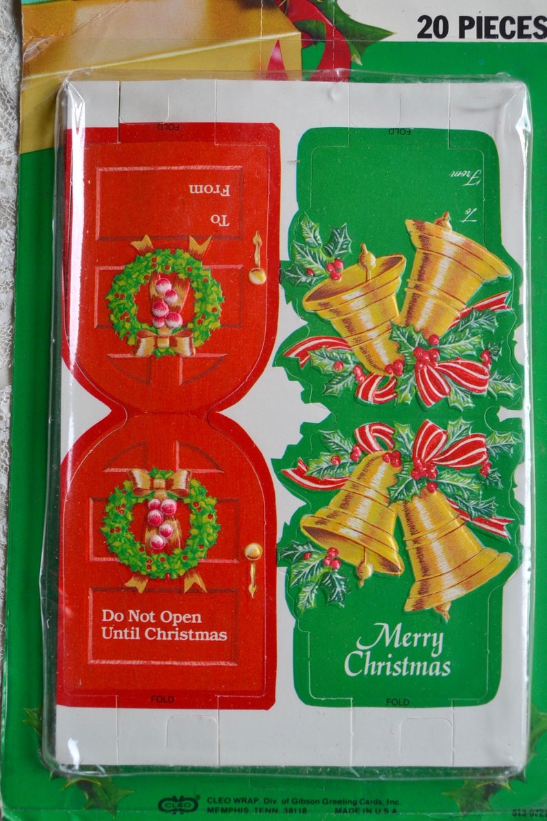 Vintage Christmas Gift Tags Die Cut Stand up Wreath and Etsy