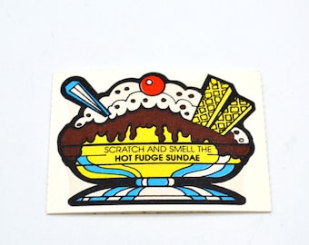 Vintage Sticker - Smello Scratch and Sniff - Hot Fudge Chocolate Sundae