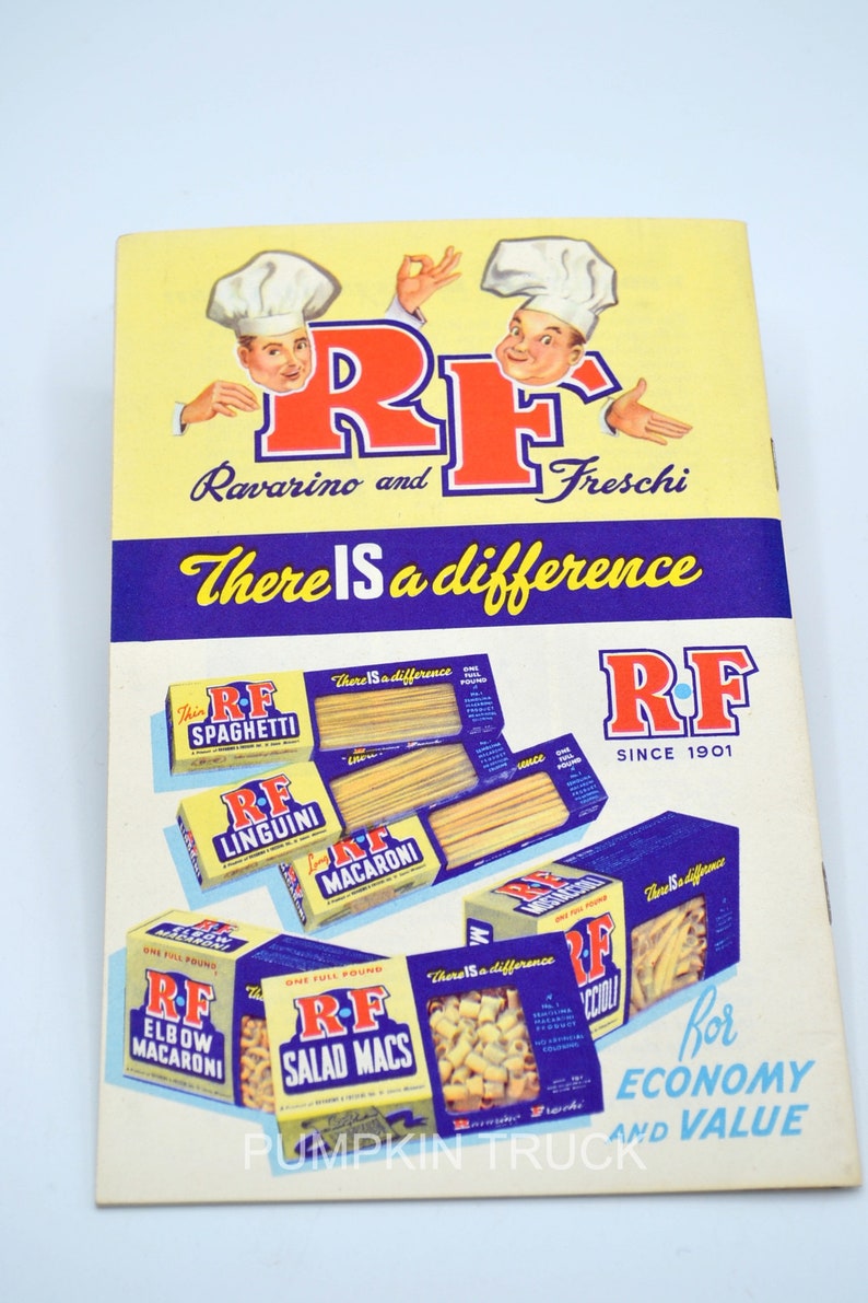 Vintage Cookbook Pamphlet R F Spaghetti 1951 Pasta Recipes Etsy