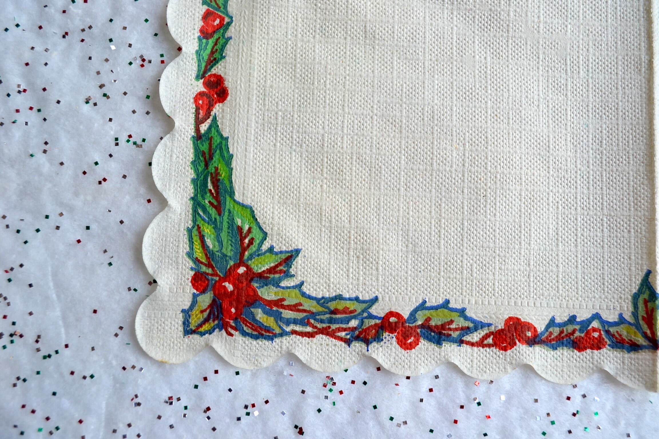 Vintage Paper Christmas Napkins 1950's Santa Filling Etsy