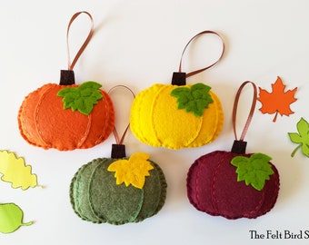 Autumn felt pumpkins - Felt pumpkins decor - Fall felt decor - Autumn colors - Fall ornament - Fall home decor - Halloween pumpkins